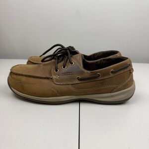 Rockport Works RK6736 Men's‎ 10.5 M Brown Leather EH Steel Toe Boat Shoes